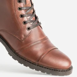Boots à lacet cognac cuir