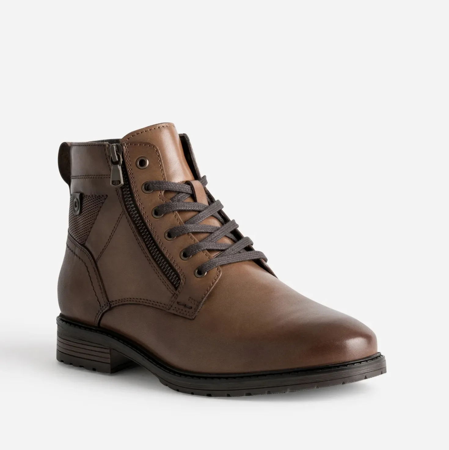 Boots à lacet cognac cuir