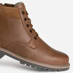 Boots à lacet cognac cuir semelle crantée
