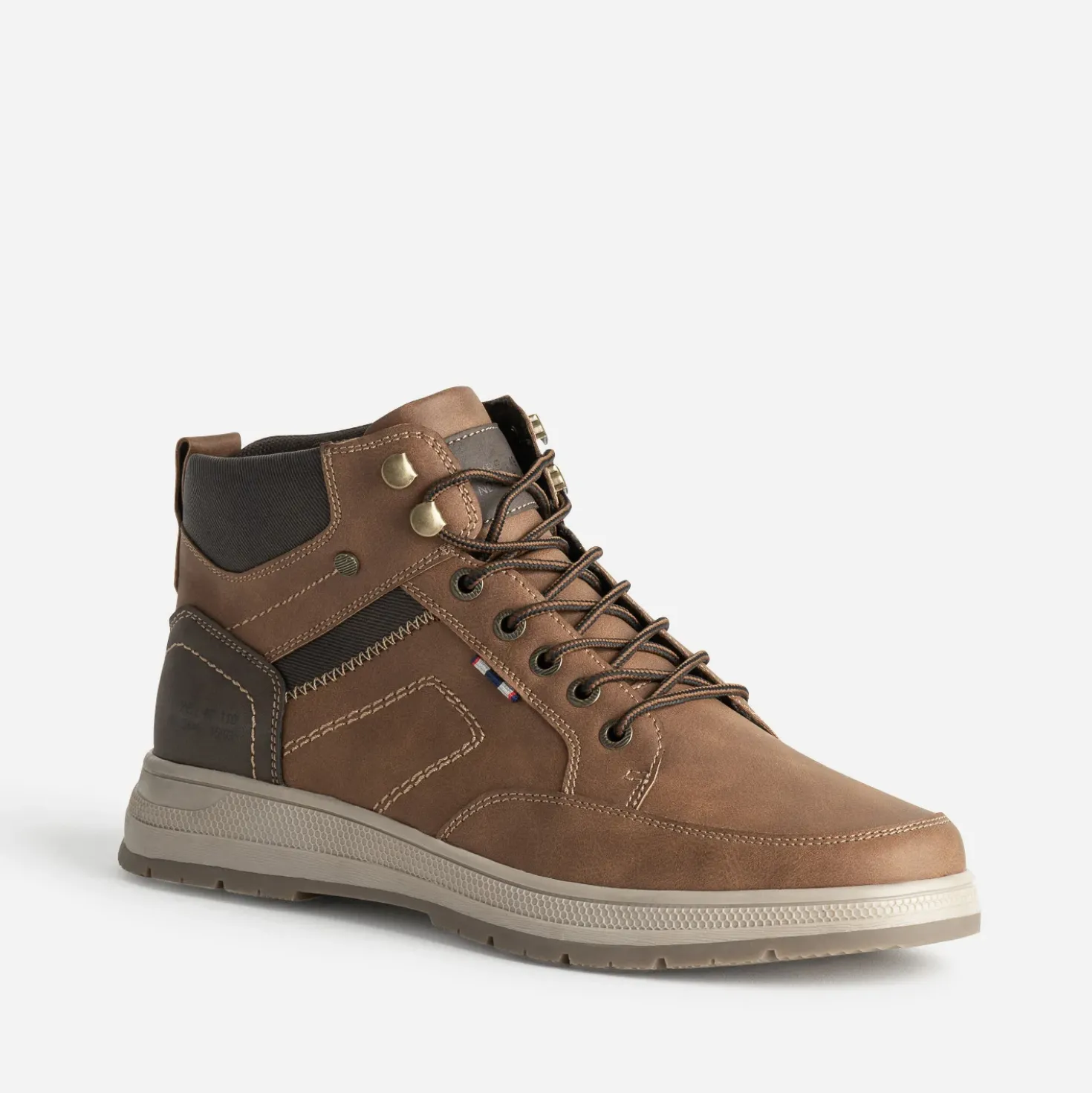 Boots à lacet cognac et marron