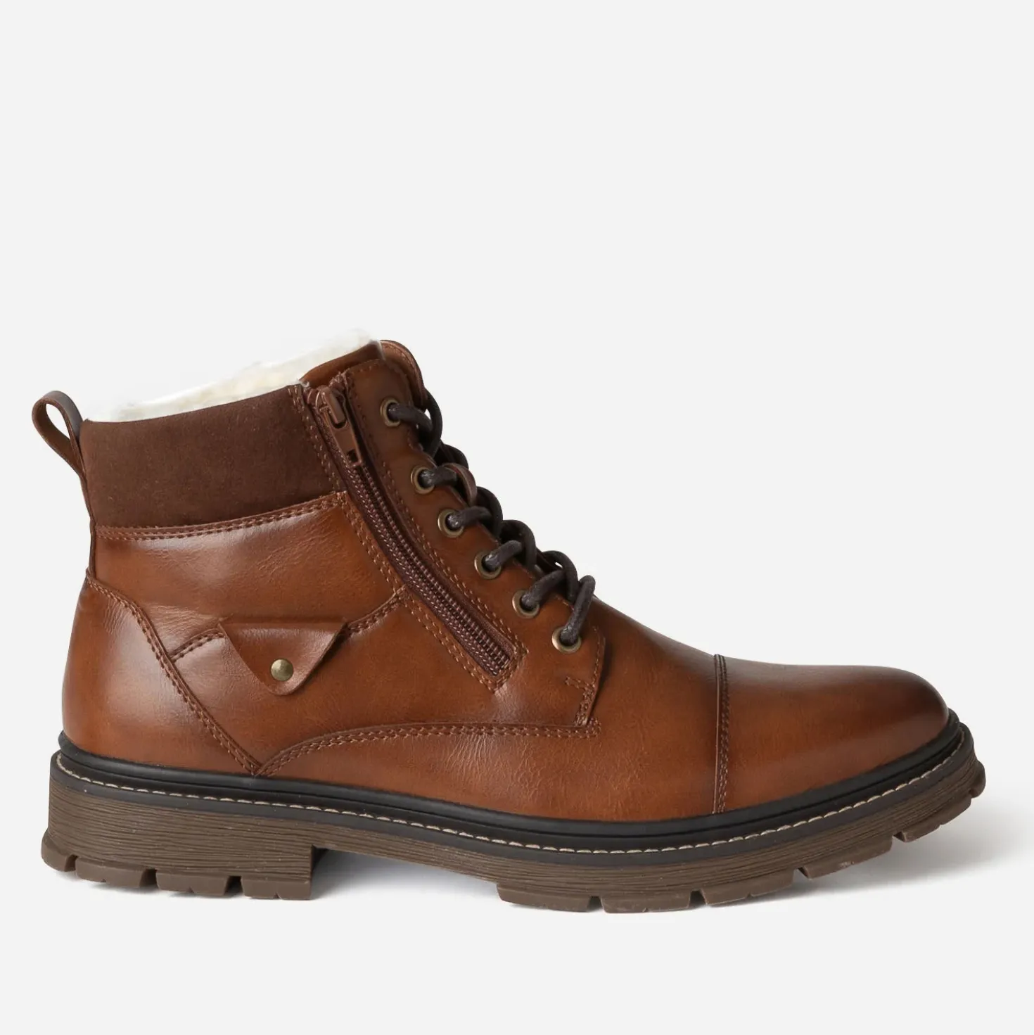 Boots à lacet cognac fourré