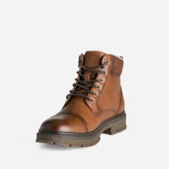 Boots à lacet cognac fourré