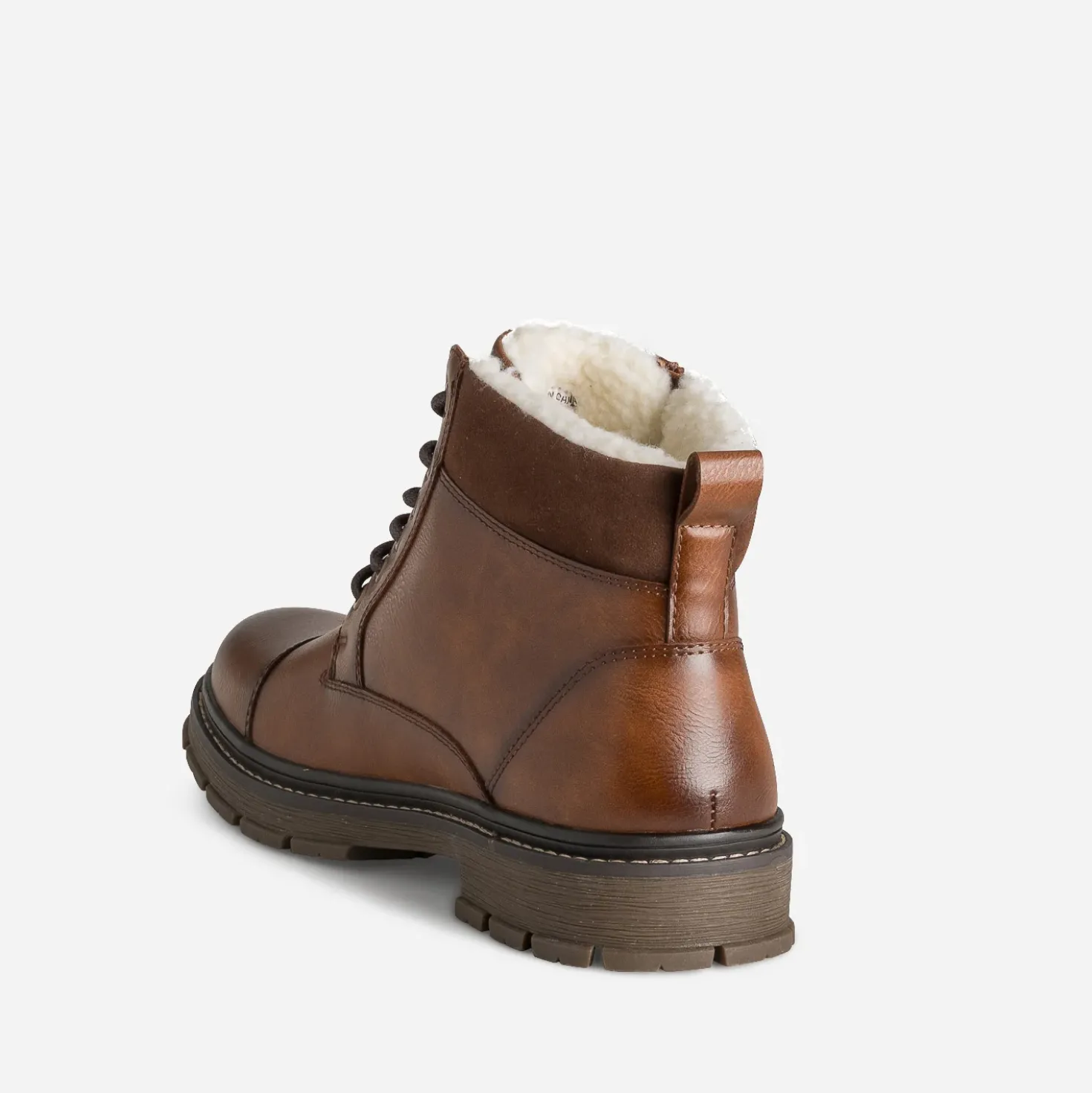 Boots à lacet cognac fourré