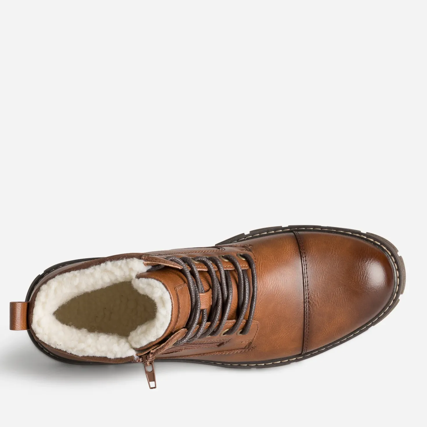 Boots à lacet cognac fourré