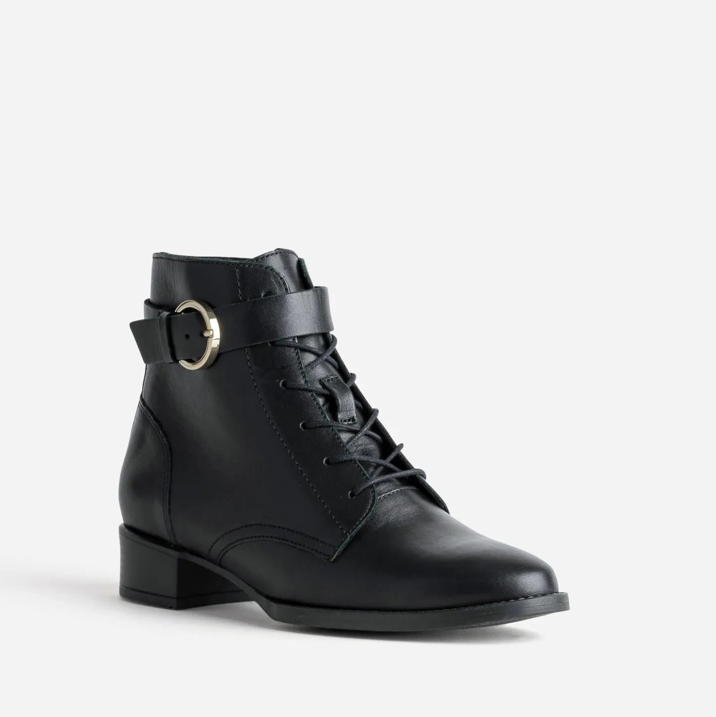 Boots à lacet ERAM FLEX noir cuir