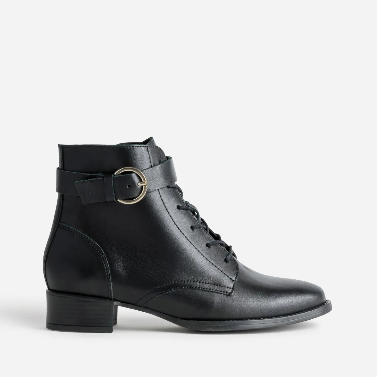 Boots à lacet ERAM FLEX noir cuir