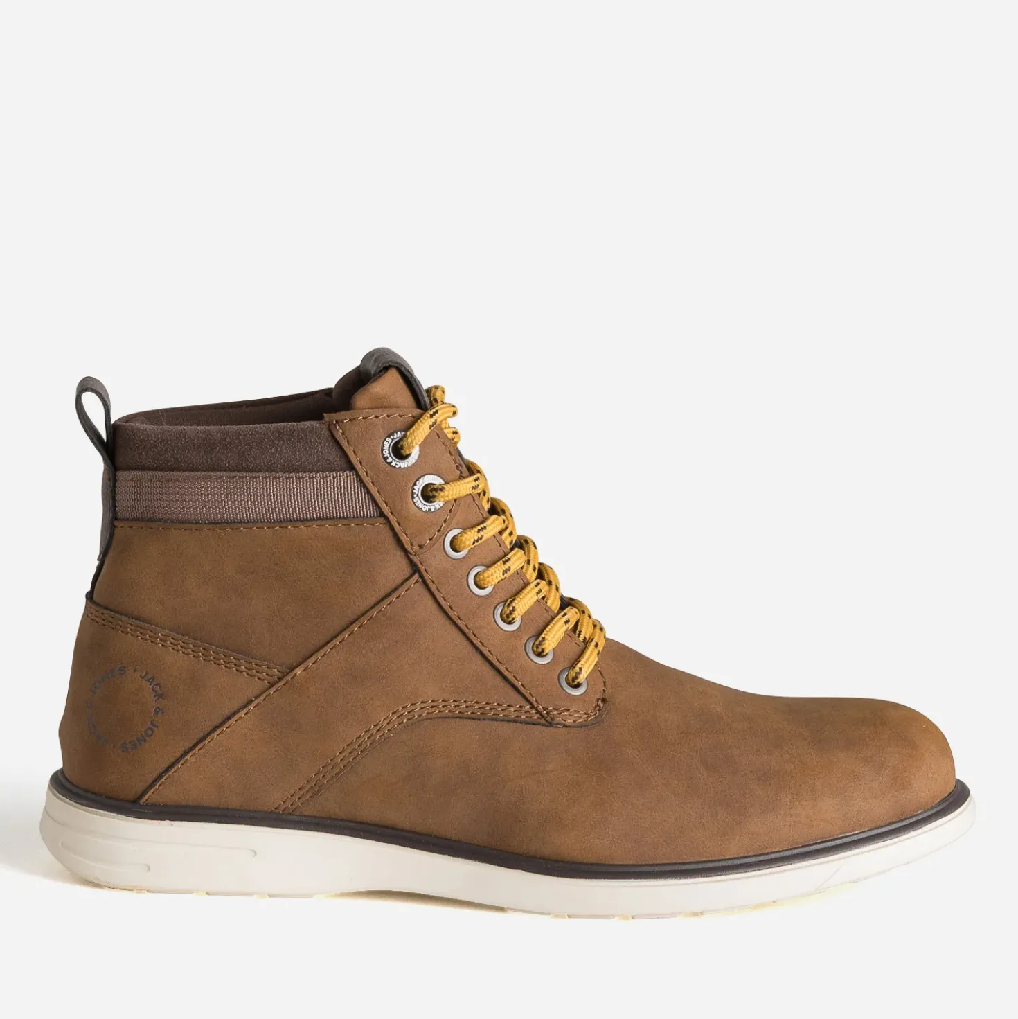 Boots à lacet JACK&JONES marron lacet jaune
