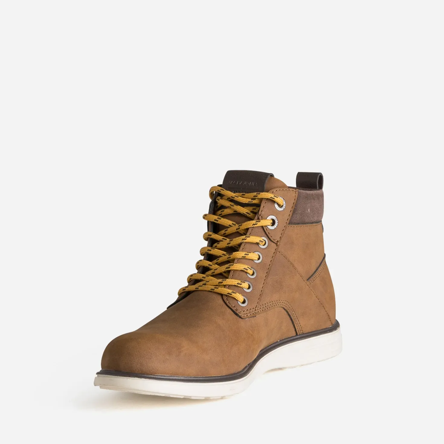 Boots à lacet JACK&JONES marron lacet jaune
