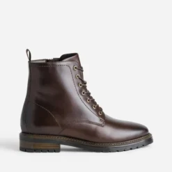 Boots à lacet marron cuir
