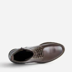 Boots à lacet marron cuir