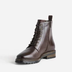 Boots à lacet marron cuir
