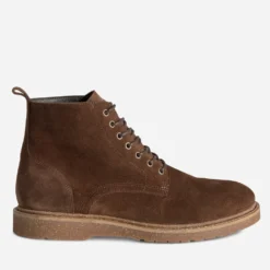 Boots à lacet marron cuir velours