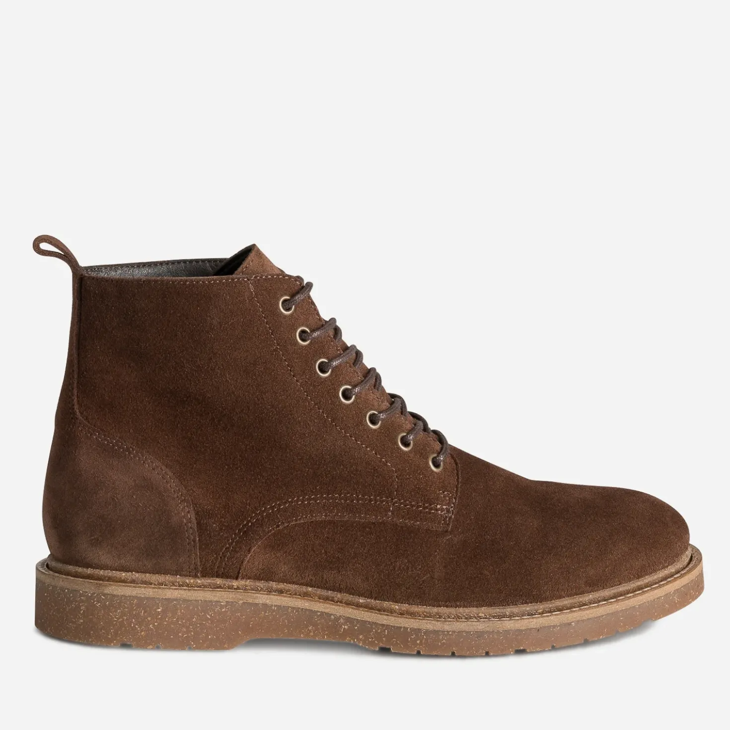 Boots à lacet marron cuir velours