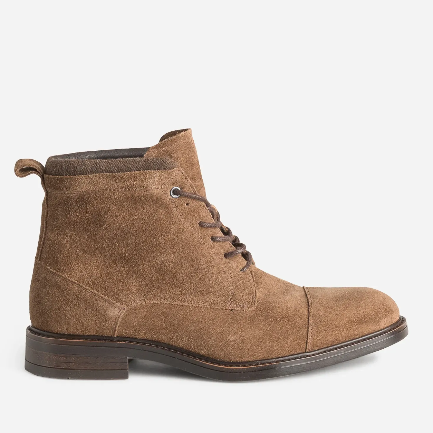 Boots à lacet marron cuir velours