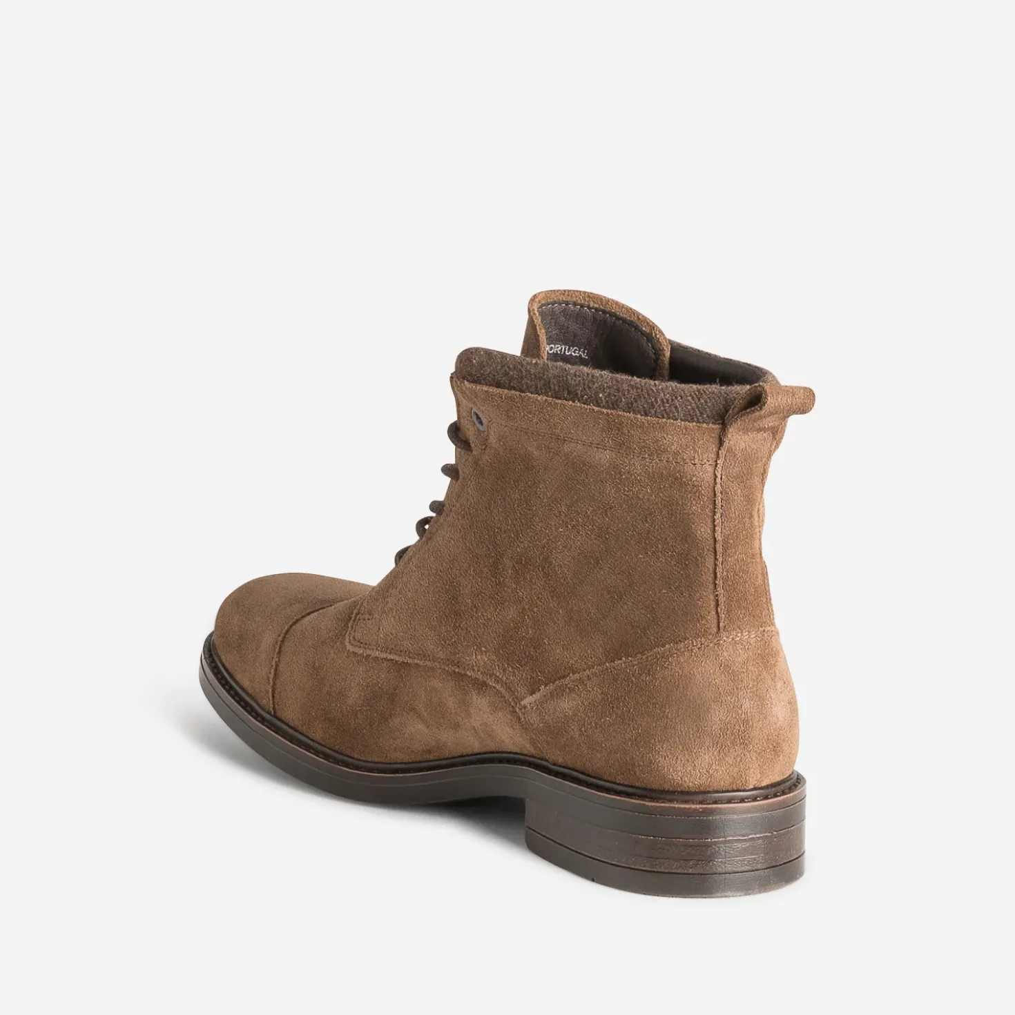 Boots à lacet marron cuir velours
