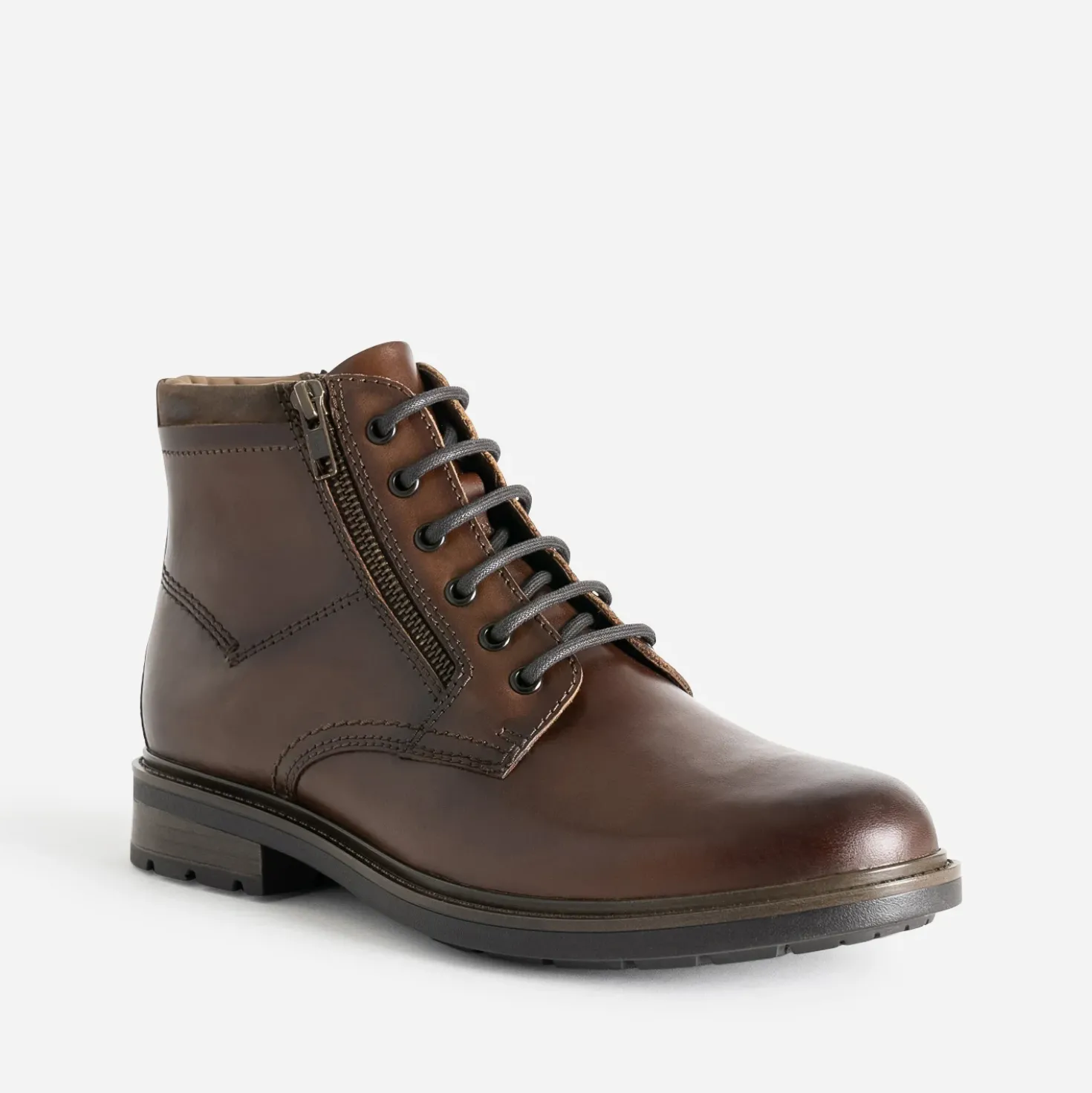 Boots à lacet marron en cuir