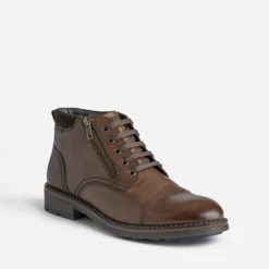 Boots à lacet marron en cuir