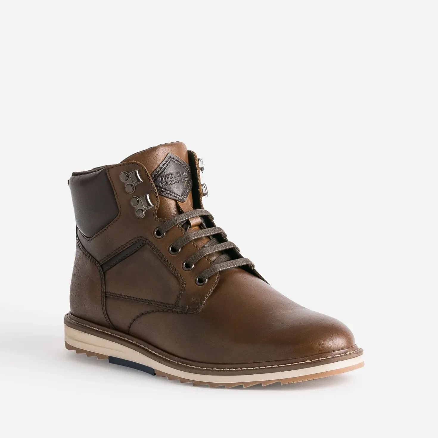 Boots à lacet marron en cuir