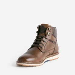 Boots à lacet marron en cuir