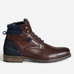 Boots à lacet marron foncé cuir