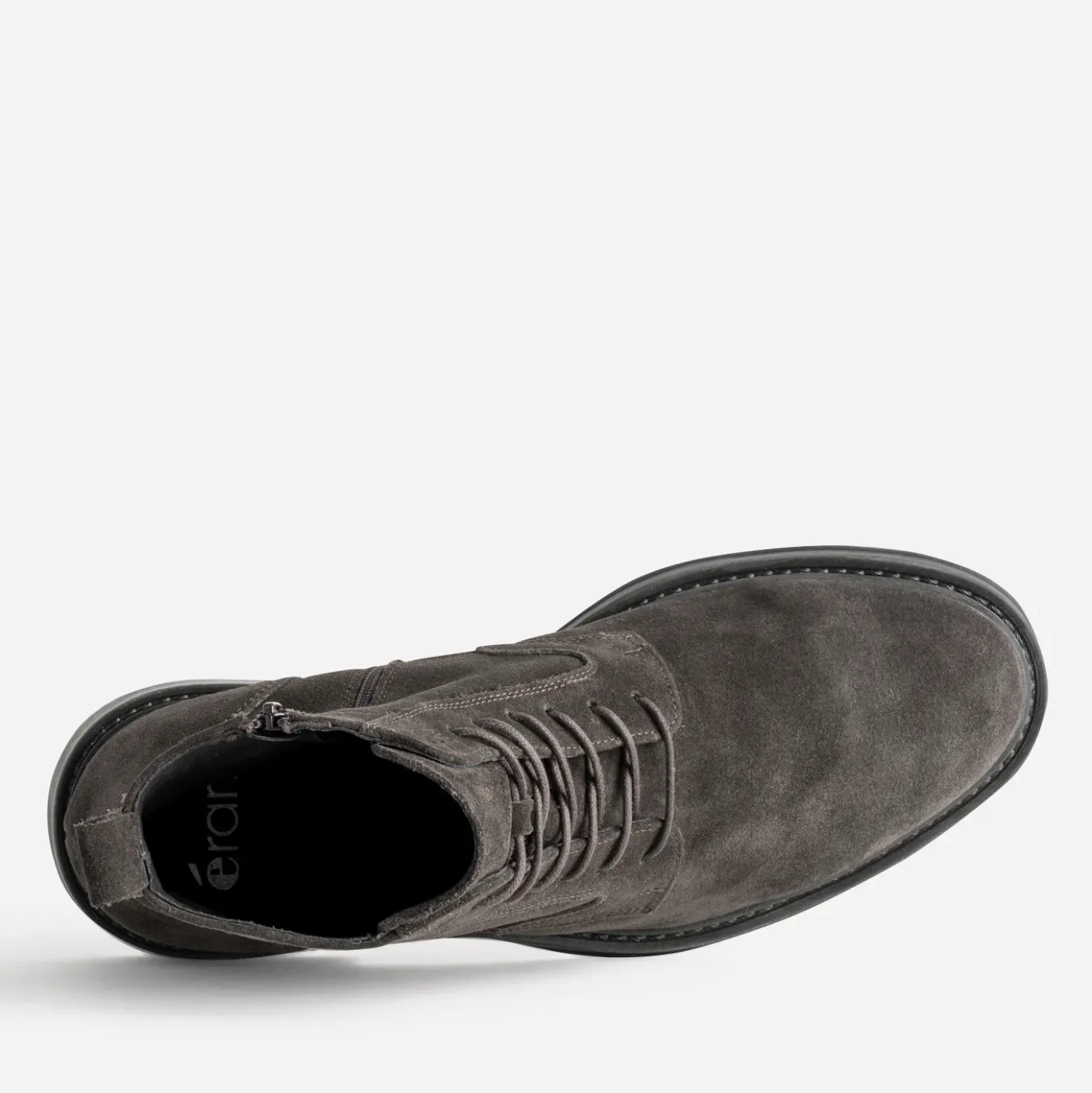 Boots à lacet marron foncé cuir velours