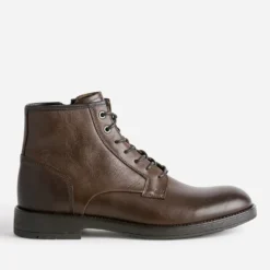 Boots à lacet marron foncé en cuir