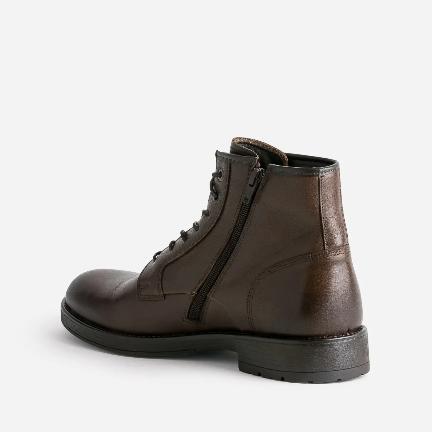Boots à lacet marron foncé en cuir