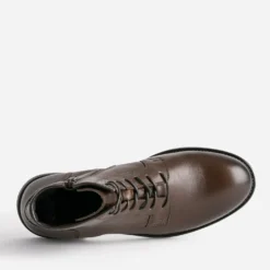 Boots à lacet marron foncé en cuir