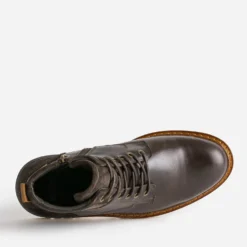 Boots à lacet marron foncé en cuir