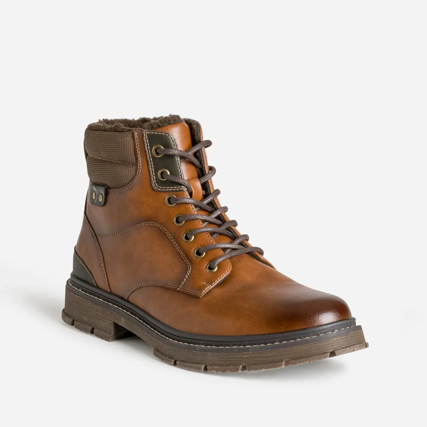 Boots à lacet marron fourré
