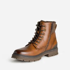 Boots à lacet marron fourré