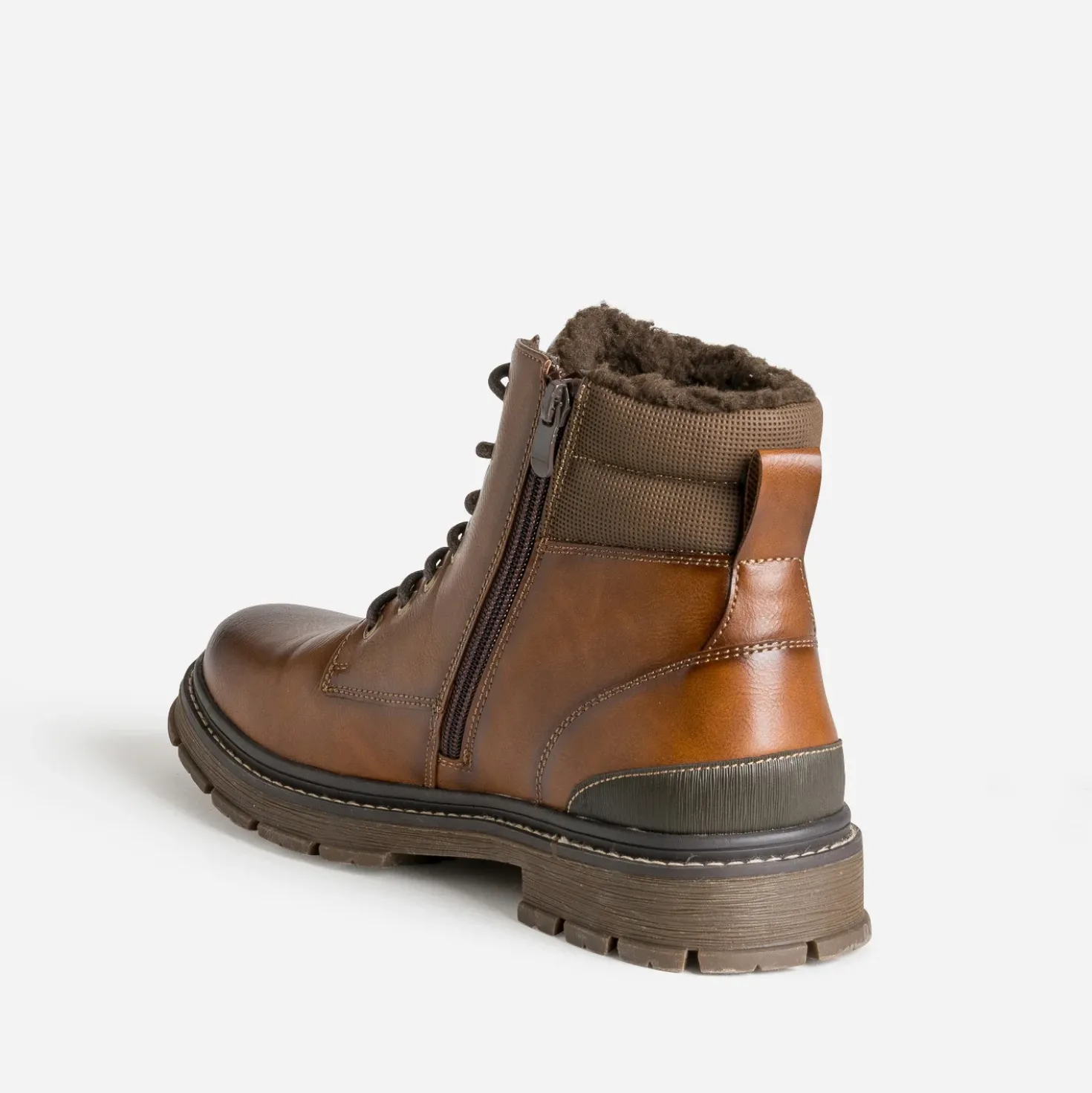 Boots à lacet marron fourré