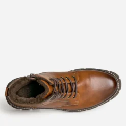 Boots à lacet marron fourré