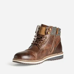 Boots à lacet marron fourré