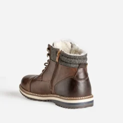 Boots à lacet marron fourré