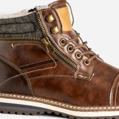 Boots à lacet marron fourré