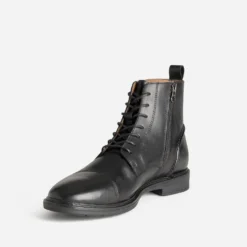 Boots à lacet noir cuir