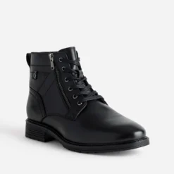 Boots à lacet noir cuir