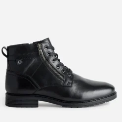 Boots à lacet noir cuir