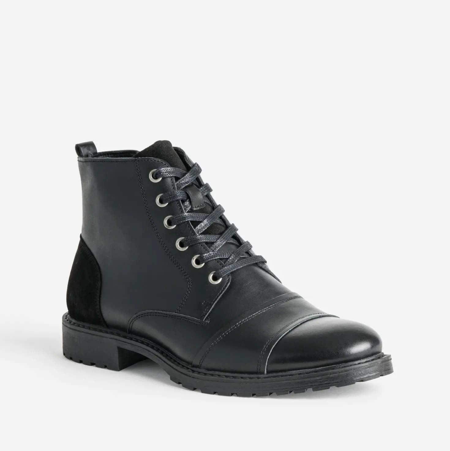 Boots à lacet noir cuir