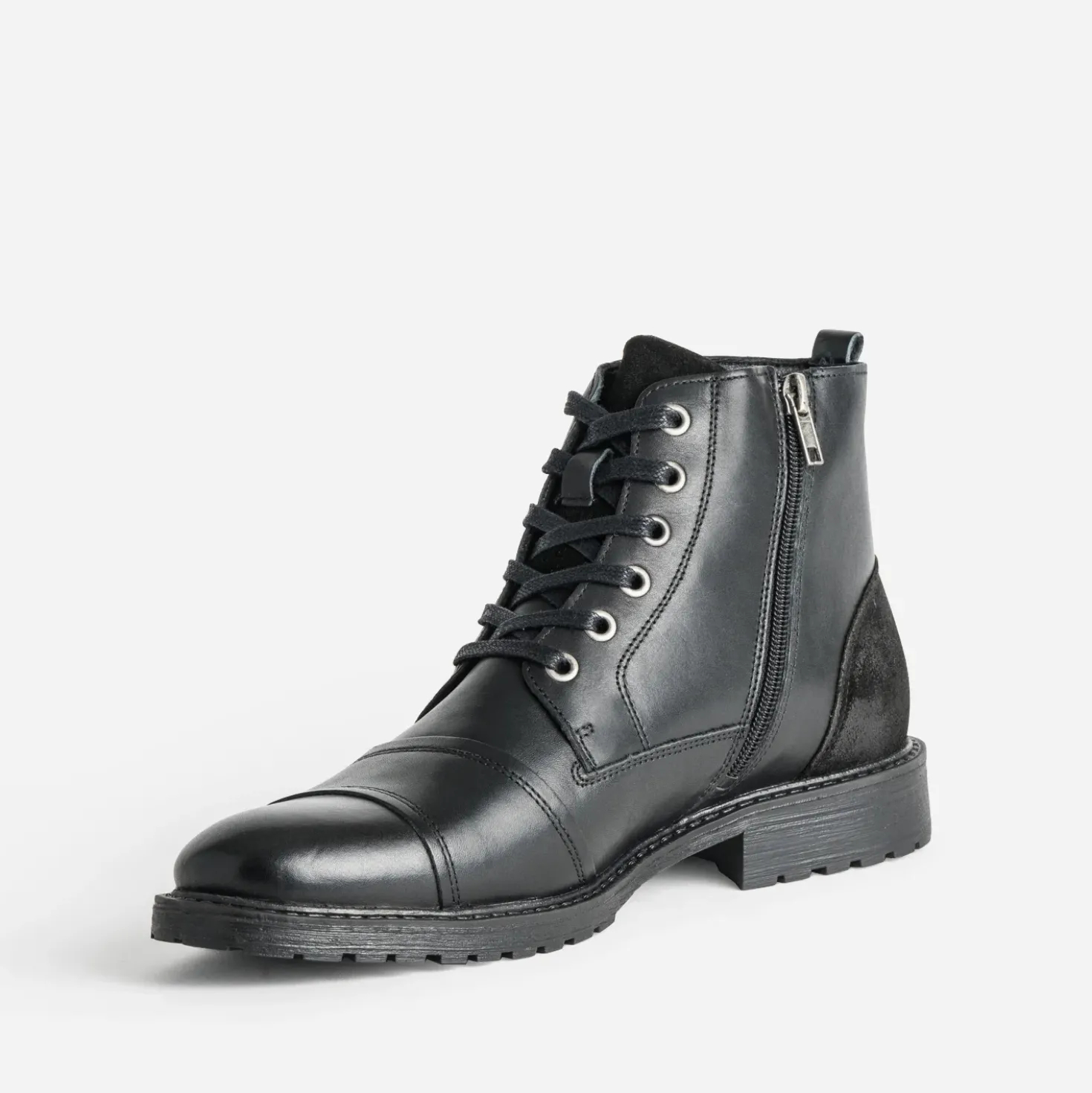 Boots à lacet noir cuir