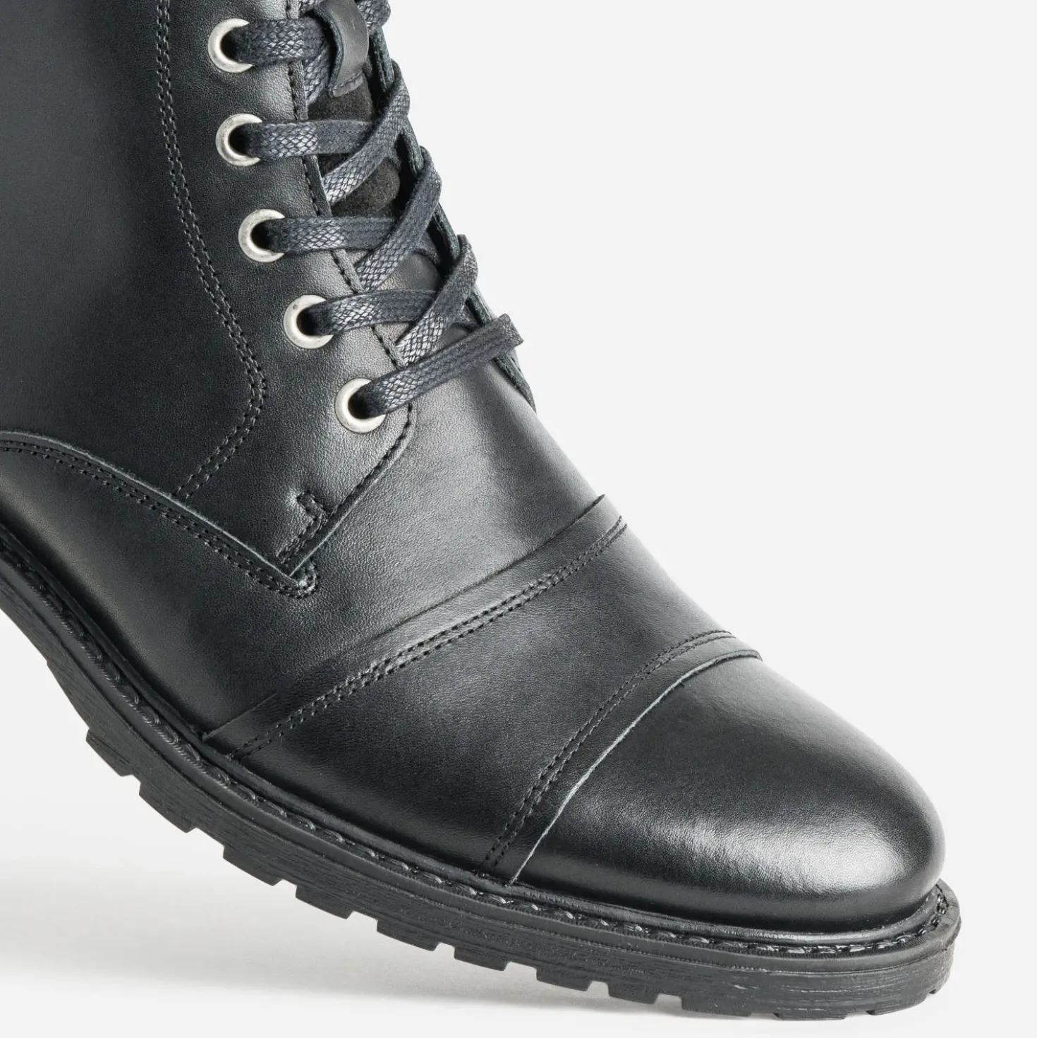 Boots à lacet noir cuir