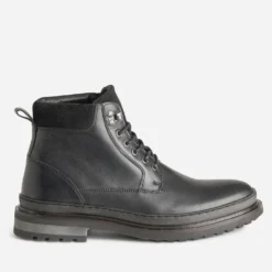 Boots à lacet noir cuir