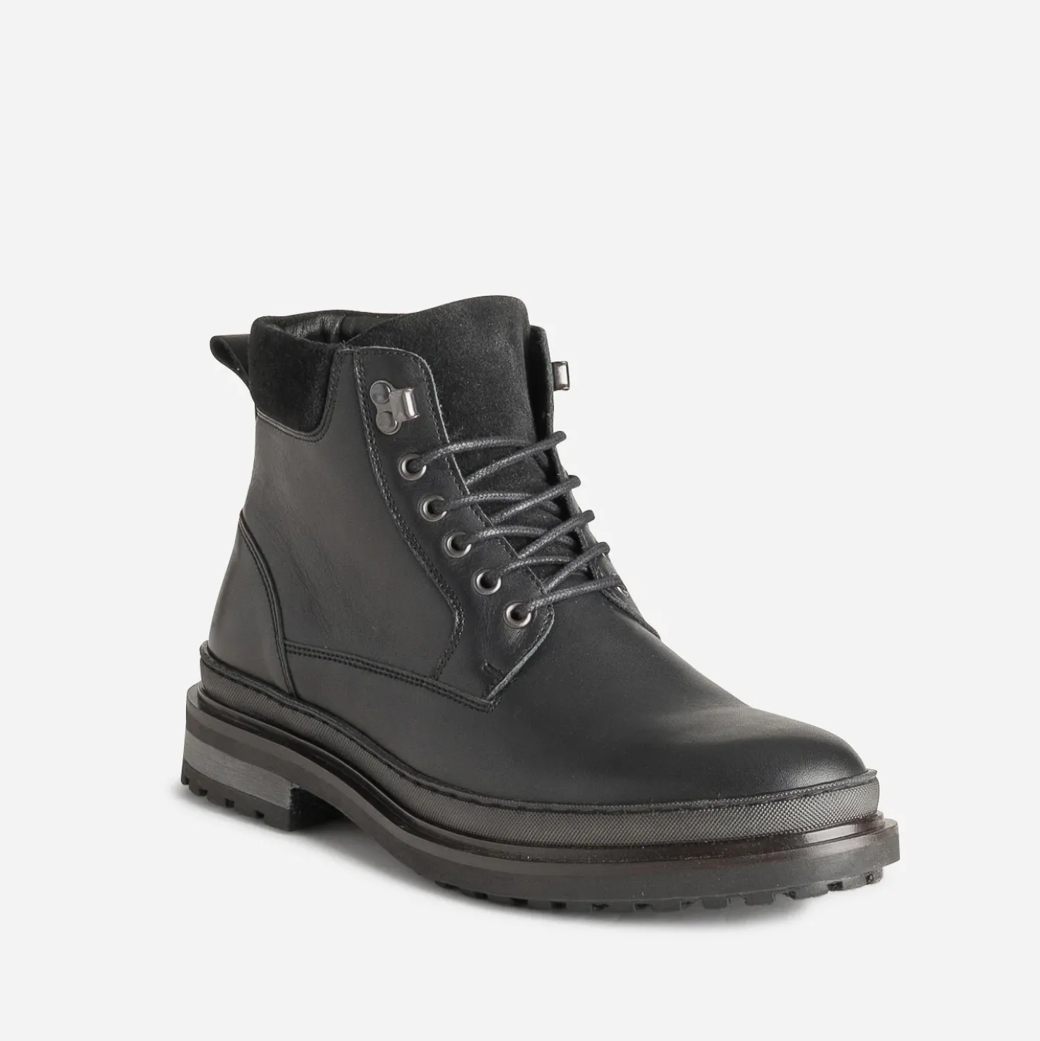 Boots à lacet noir cuir