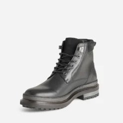 Boots à lacet noir cuir