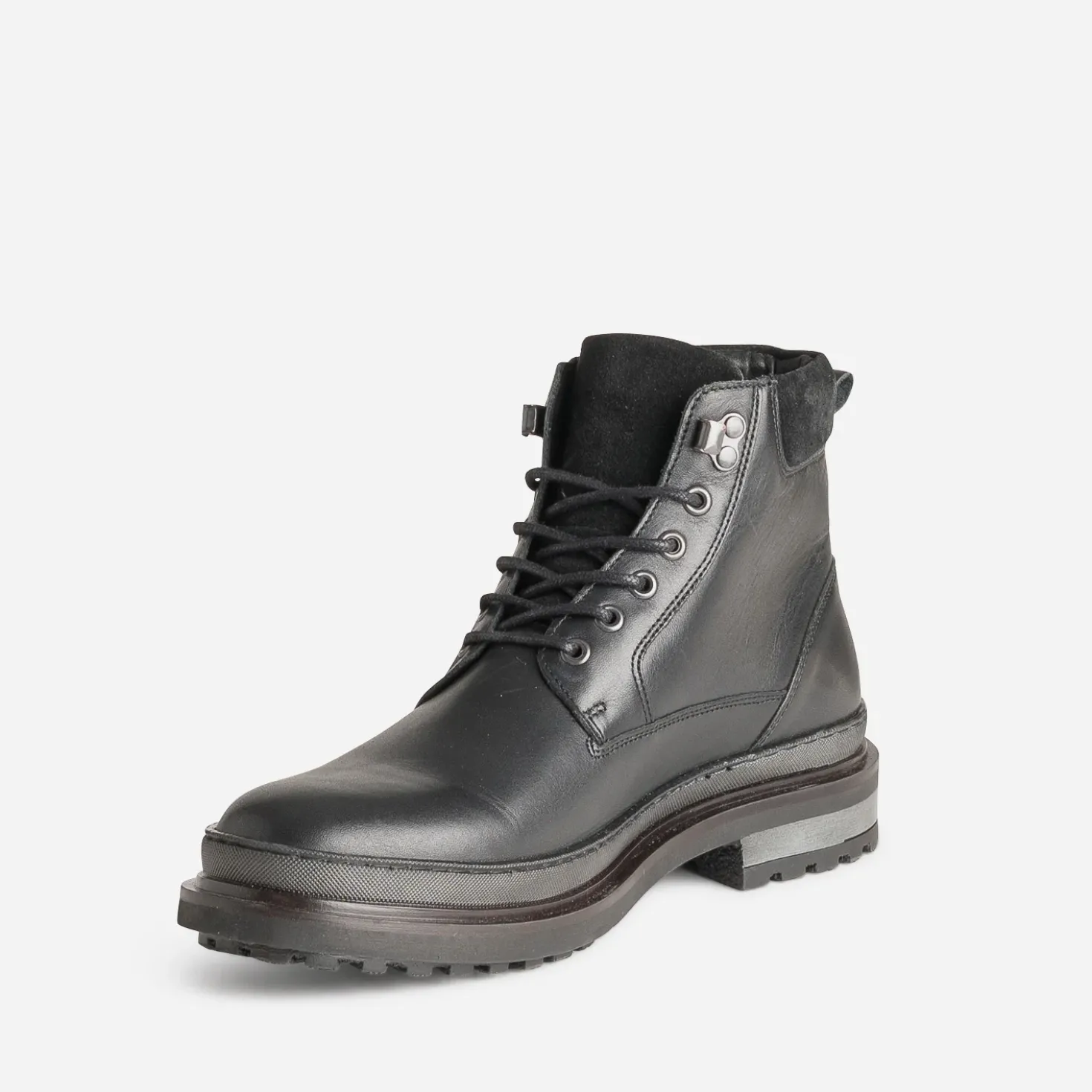 Boots à lacet noir cuir