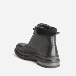 Boots à lacet noir cuir