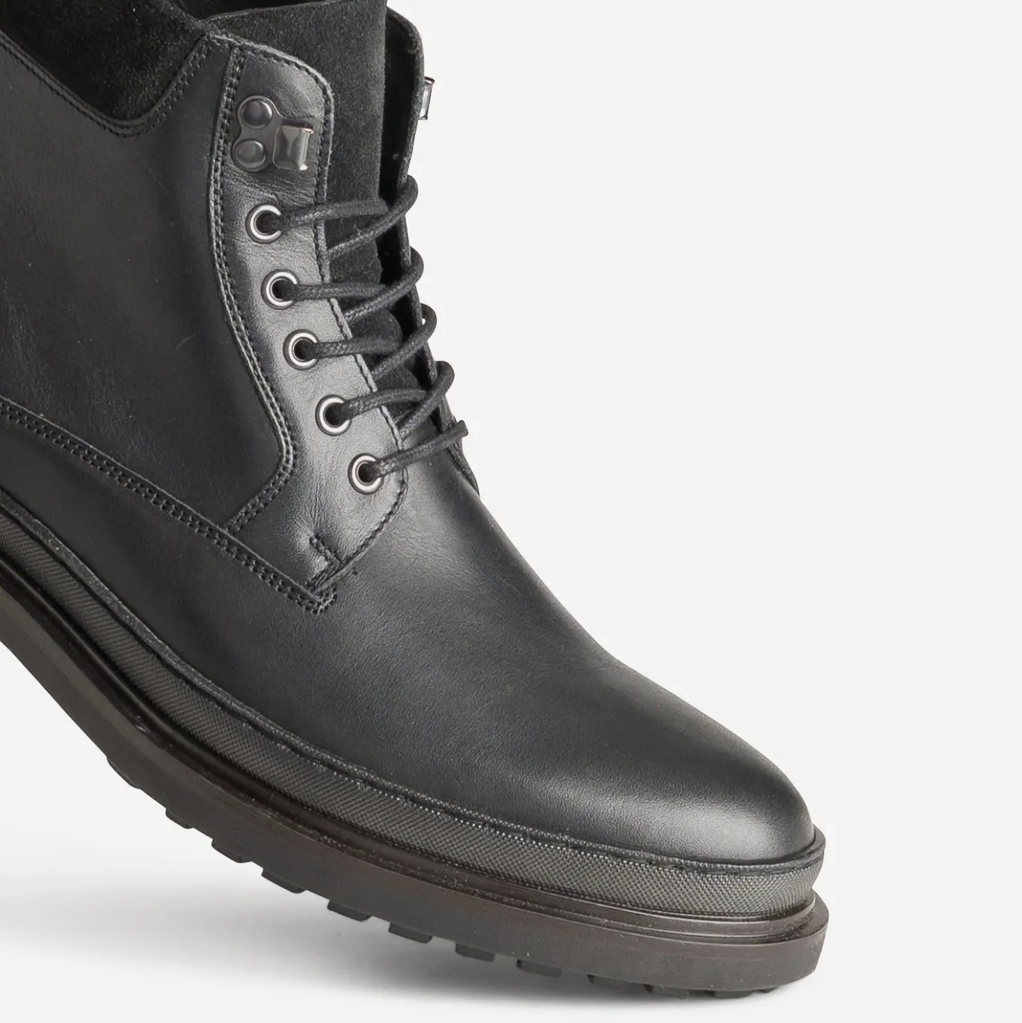 Boots à lacet noir cuir
