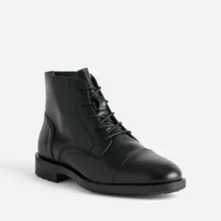 Boots à lacet noir cuir