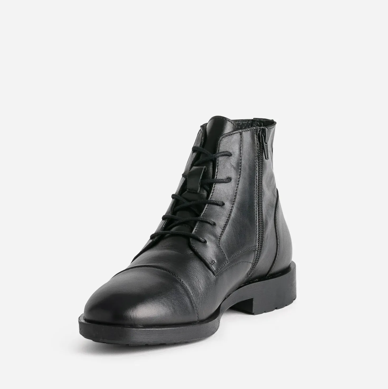 Boots à lacet noir cuir